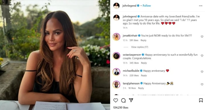 John Legend, Chrissy Teigen celebrate 18 years of togetherness