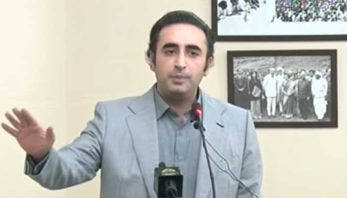 PPP Chairman Bilawal Bhutto addresses lawyers in Islamabad, September 19, 2024. — Screengrab/Geo News