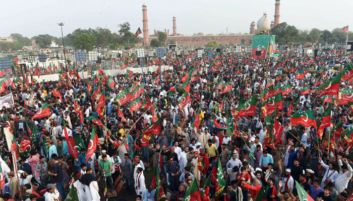 PTI supporters attend a party rally in Lahore in this undated image. — AFP/File