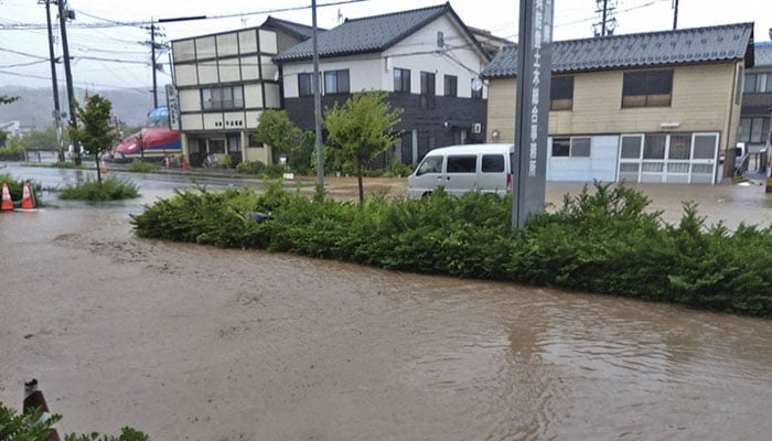 A general view of a flooded part of downtown, in Wajima, Ishikawa Prefecture, Japan in this photo taken by Kyodo on September 21, 2024. — Reuters