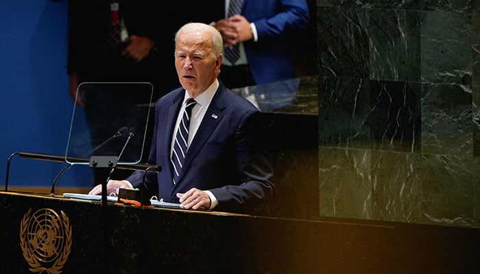 US President Joe Biden addresses the 79th United Nations General Assembly at UN headquarters in New York, US, September 24, 2024. — Reuters