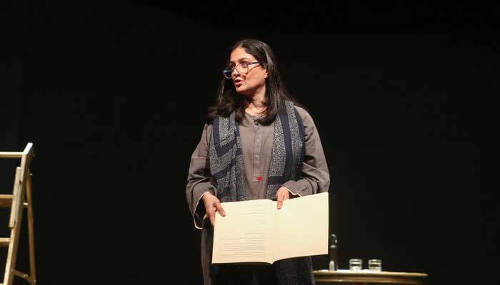 A scene from the performance of Iranian writer Nassim Soleimanpour’s play White Rabbit, Red Rabbit at the Arts Council of Pakistan, Karachi, on September 27, 2024.. — Instagram/@acpkhiofficial