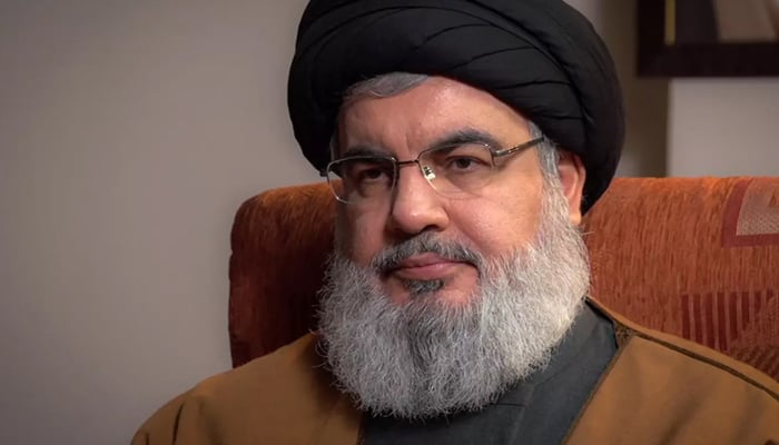 Late Hezbollah chief, Hassan Nasrallah during an interview. — AFP/File