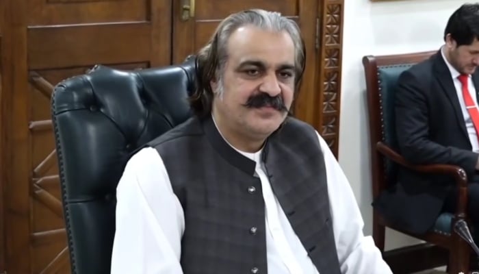 Chief Minister of Khyber Pakhtunkhwa (KP) Ali Amin Gandapur presiding a meeting at the CM House Peshawar on September 29, 2024. —Screengrab/ Facebook/ @AliAminKhanGandapurPti