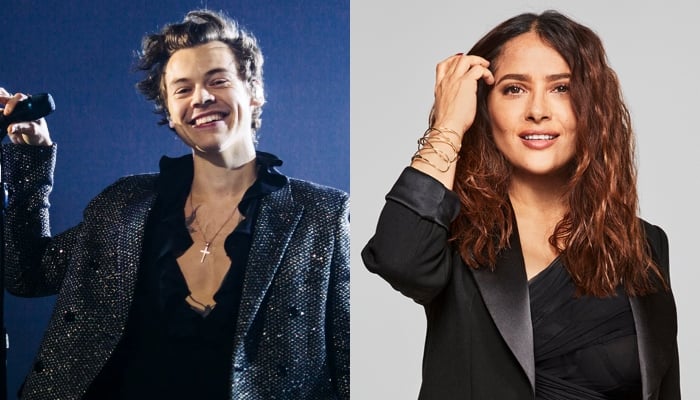 Harry Styles makes rare appearance with Salma Hayek at Paris Fashion Week