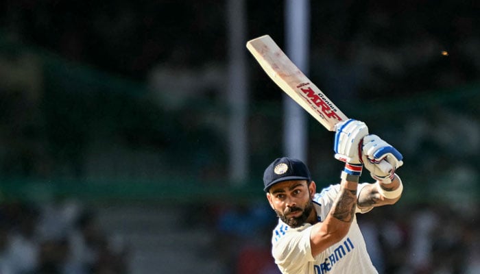 India’s Virat Kohli plays a shot during the fourth day of the second Test cricket match between India and Bangladesh at the Green Park Cricket Stadium in Kanpur on September 30, 2024. — AFP