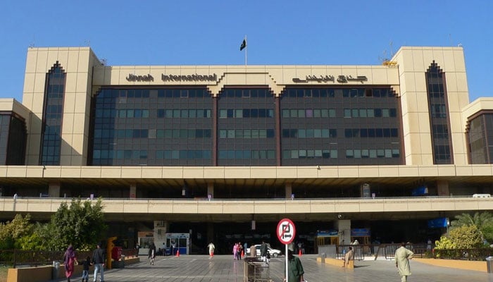 A view of the Jinnah International Airports front facade. — Facebook/Jinnah International Airport Karachi