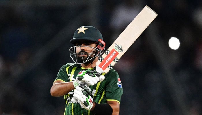 Babar Azam bats during a match. — AFP/File