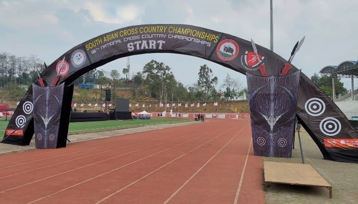 The sports arena is ready to host the South Asian & National Cross Country Athletics Championships in Kohima, Nagaland, India, on March 25, 2022. — Facebook/ @ Hillsnaga