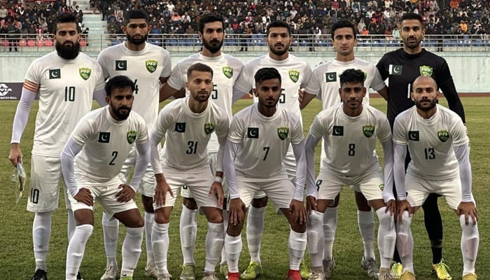 This file photo shows Pakistan football team. — PFF