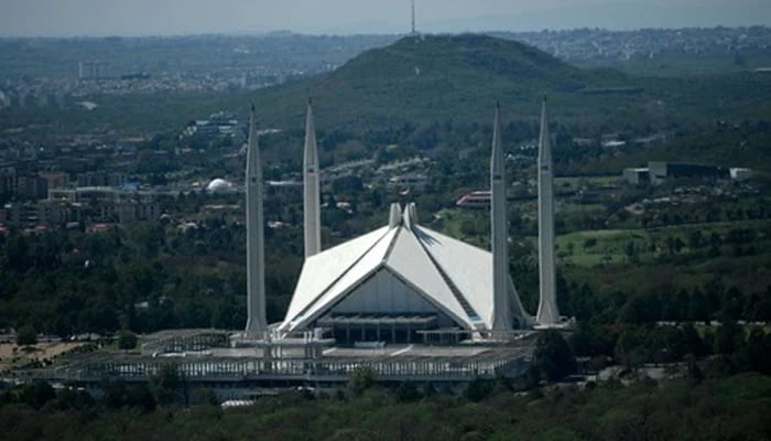 A representational image of Islamabads iconic Faisal Mosque in the federal capital. — AFP/File