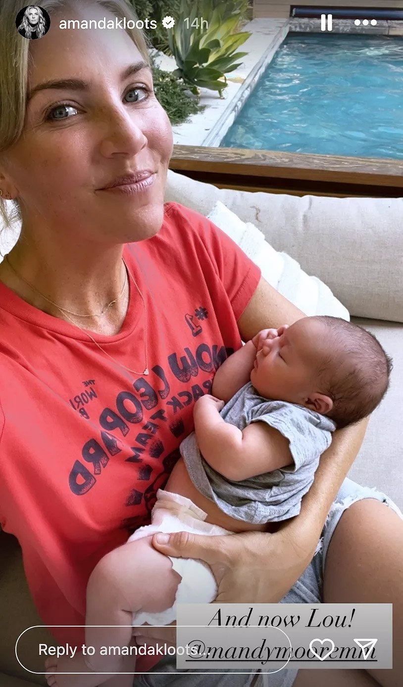 Amanda Kloots in awe of son holding Mandy Moore’s newborn baby