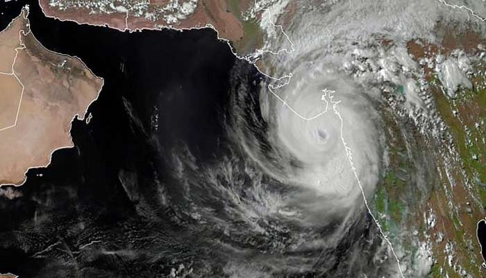 A representational image showing development of a storm along the coastline meeting Arabian Sea. — AFP/File