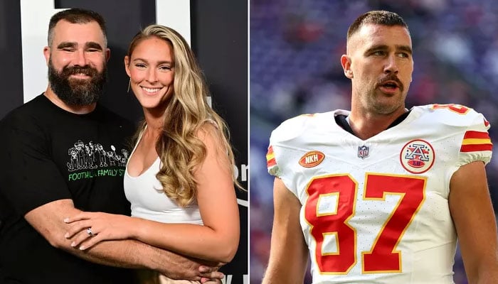 Jason and Kylie Kelce share sweet PDA moments at Travis Kelce's Chiefs Game