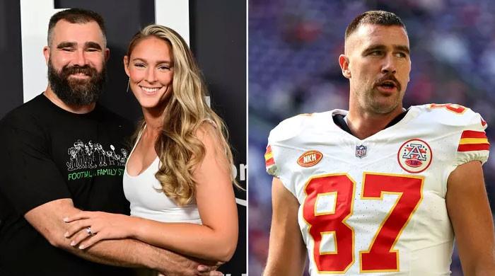 Jason and Kylie Kelce share sweet PDA moments at Travis Kelce’s Chiefs Game