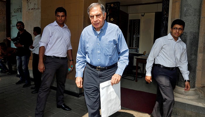 Ratan Tata, interim chairman of Indias Tata group, leaves his office building in Mumbai, India October 27, 2016. — Reuters