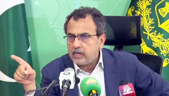 Energy Minister Awais Leghari addresses press conference in Islamabad, October 10, 2024. — Radio Pakistan