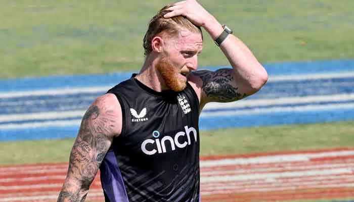 England’s captain Ben Stokes attends a practice session on the eve of their second Test cricket match against Pakistan at the Multan Cricket Stadium in Multan on October 14, 2024. — AFP