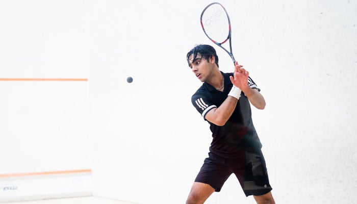 Pakistans squash player Ashab Irfan pictured during a match. — Reporter