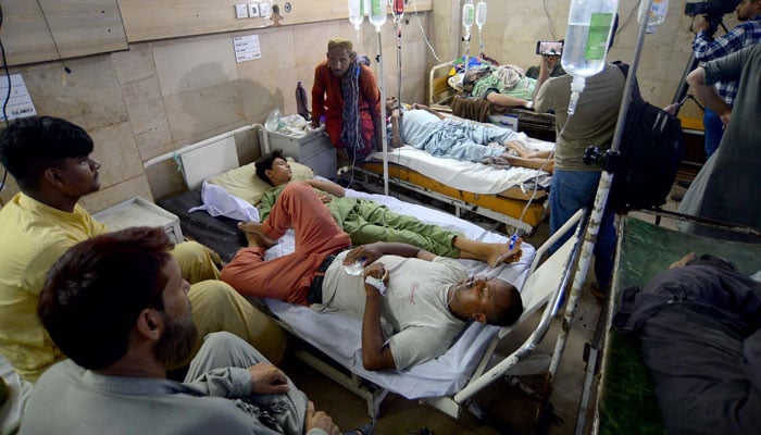 Patients receive treatment at the Civil Hospital in Karachi on Wednesday, June 26, 2024. — PPI