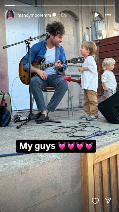 Mandy Moore proud of sons performing onstage with dad Taylor Goldsmith