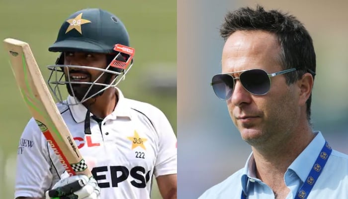 Ex-England captain Michael Vaughan (right) and Babar Azam. —Reuters/ AFP/ File