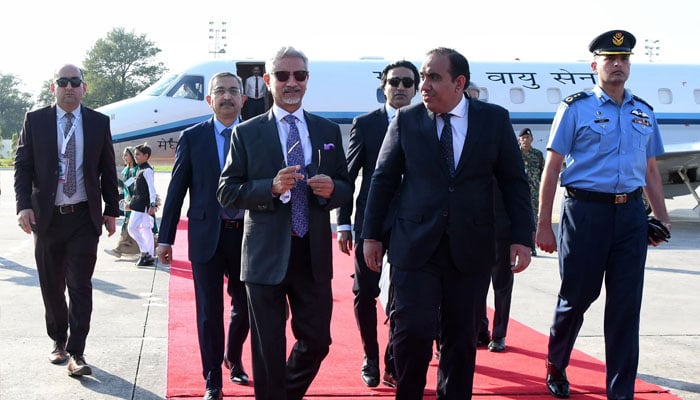 Indian Foreign Minister Subrahmanyam Jaishankar arrives in Islamabad for the Shanghai Cooperation Organisation summit, on October 15, 2024. — X/@DrSJaishankar