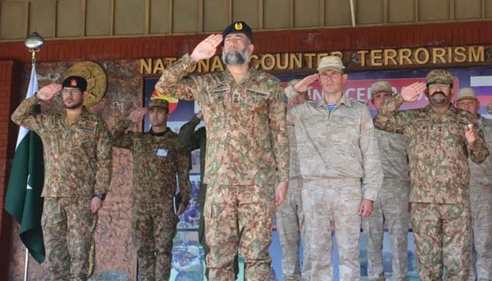 Dignitaries attend the inauguration of the Pakistan-Russia joint military exercise. — ISPR