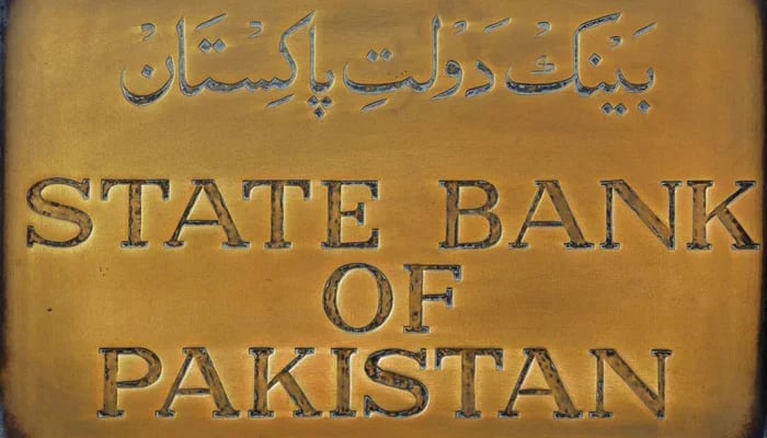 A brass plaque of the State Bank of Pakistan is seen outside of its wall in Karachi, Pakistan December 5, 2018. — Reuters