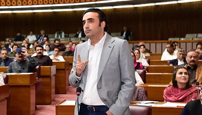 PPP Chairman Bilawal Bhutto Zardari speaks during a National Assembly session. — Facebook/Pakistan Peoples Party – PPP/File