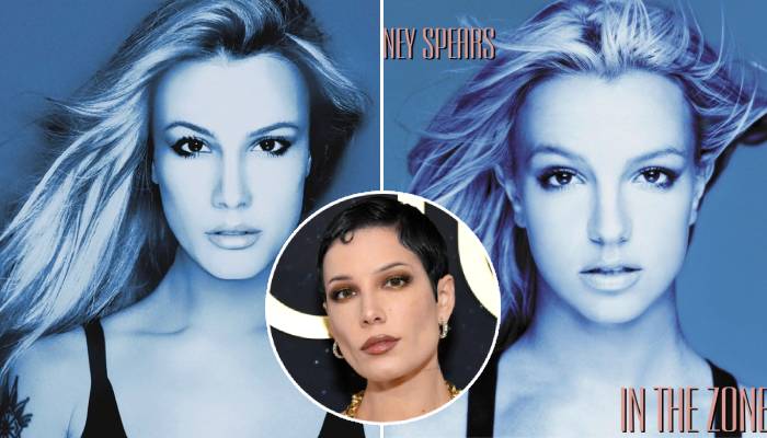 Halsey channelled Britney Spears’ iconic In the Zone look, complete with a blue tint