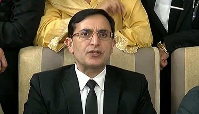 Pakistan Tehreek-e-Insaf (PTI) Barrister Gohar Ali Khan speaking during a press conference on October 19, 2024. — YouTube screengrab/Geo News Live