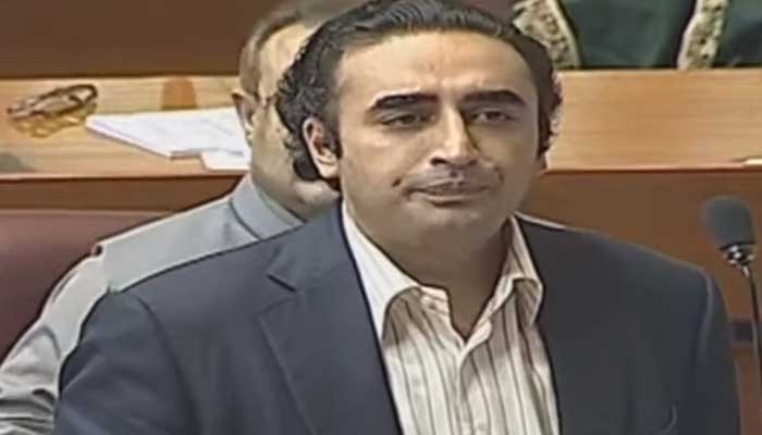 Pakistan Peoples Party (PPP) Chairman Bilawal Bhutto-Zardari speaks at National Assembly floor in Islamabad, October 21, 2024. — Screengrab via Geo News