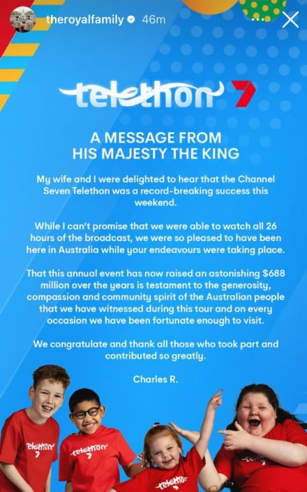 King Charles shares personal message for special cause from Australia