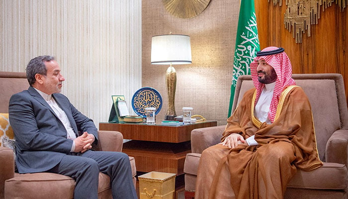 Saudi Crown Prince Mohammed bin Salman receives Irans Foreign Minister Abbas Araqchi in Riyadh, Saudi Arabia, October 09, 2024. — Reuters