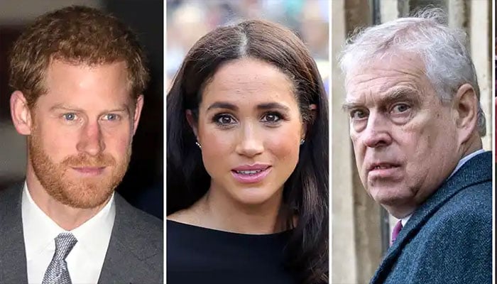 Meghan Markle and Prince Harry listed below Prince Andrew on Royal site.