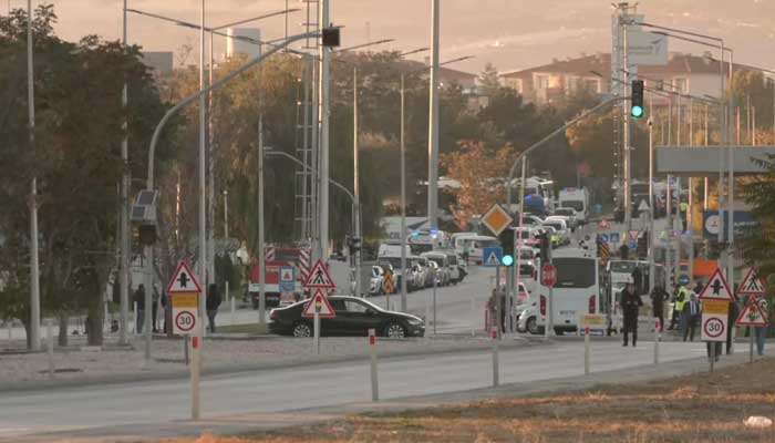 View of scene following explosion at TUSAS headquarters in Kahramankazan, Ankara on October 23, 2024. — Screengrab via Reuters