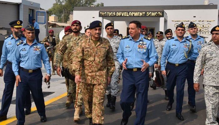 Chief of Army Staff (COAS) General Syed Asim Munir visits Pakistan Air Force air base for Indus Sheild-2024 in Rawalpindi on October 24, 2024. — ISPR