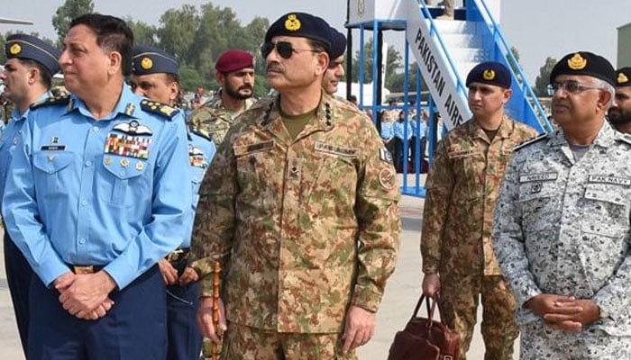 COAS General Syed Asim Munir visits Pakistan Air Force air base for Indus Sheild-2024 in Rawalpindi on October 24, 2024. — ISPR