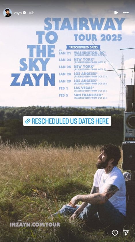 Zayn Malik announce rescheduled tour dates following Liam Payne’s death