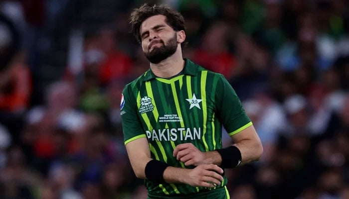 Pakistans pacer Shaheen Shah Afridi reacts during a match. — ICC/File