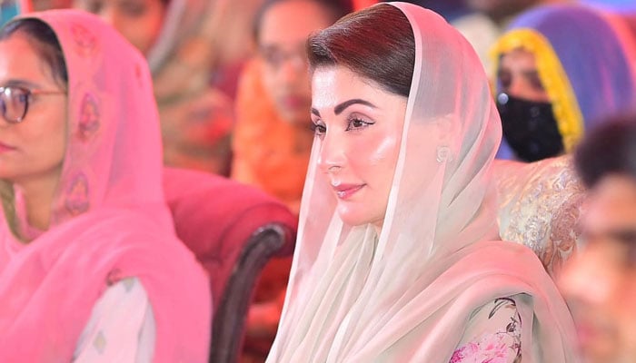 Punjab Chief Minister Maryam Nawaz gestures during an event in Lahore, on October 30, 2024. — Facebook/@TheMaryamNSharif