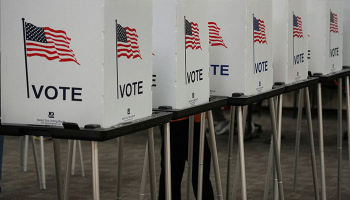 Voting booths are pictured inside the Dona Ana County Government Centre during early voting for the upcoming midterm elections in Las Cruces, New Mexico, US, October 24, 2022. — Reuters