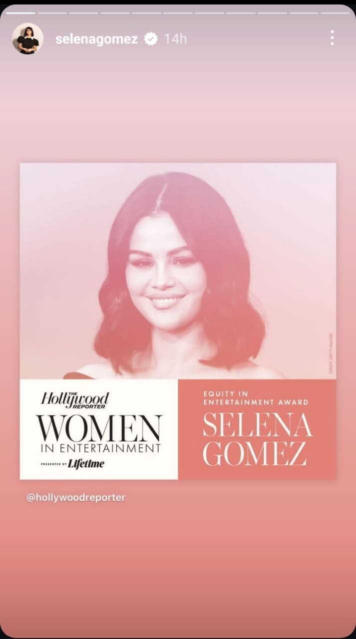 Selena Gomez excited to receive Equity in Entertainment Award