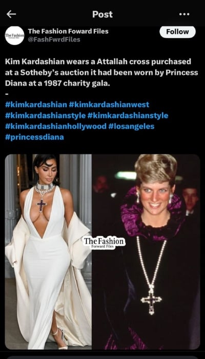 Kim Kardashian pays tribute to Princess Diana at star-studded event