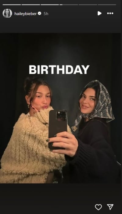 Kendall Jenner receives sweet birthday wish from close pal Hailey Bieber