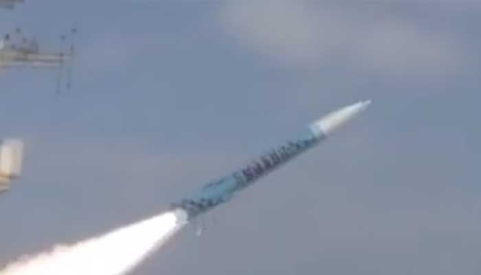 Pakistan Navy demonstrates ship-launched ballistic missile firing at targets on November 4, 2024. — Screengrab via video/Facebook/DGPR- Navy