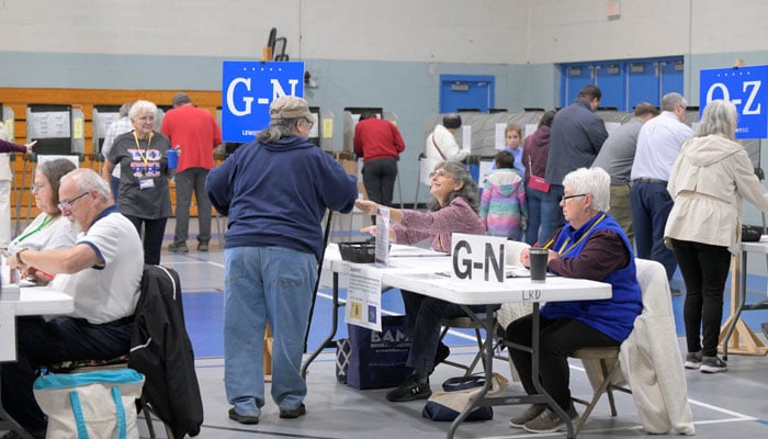 Voters cast their ballots at Longley Elementary School in Maines 2nd congressional district on Election Day in Lewiston, Maine, US, November 5, 2024. — Reuters