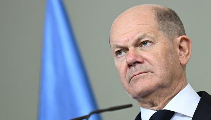 German Chancellor Olaf Scholz at a media briefing at the Chancellery in Berlin, Germany, November 5, 2024. — Reuters