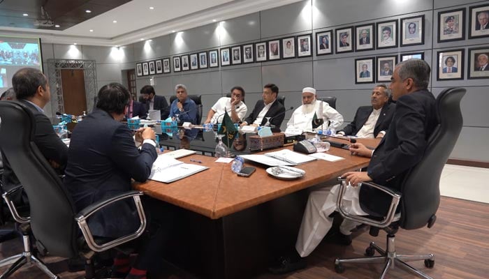 PCB Chairman Mohsin Naqvi chairing a Board of Governors 75th meeting on Saturday, November 9, 2024. — PCB